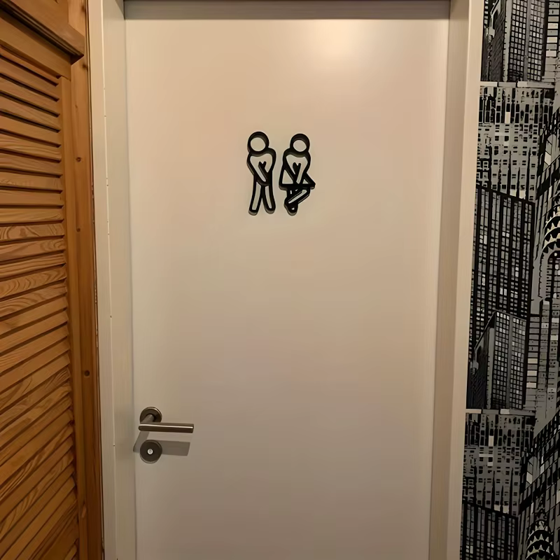 Décoration de panneaux de porte de WC, panneaux de toilette modernes pour hommes et femmes, panneaux de toilette, décoration de Contour, pièces suspendues, toilettes d'invités, salle de bain