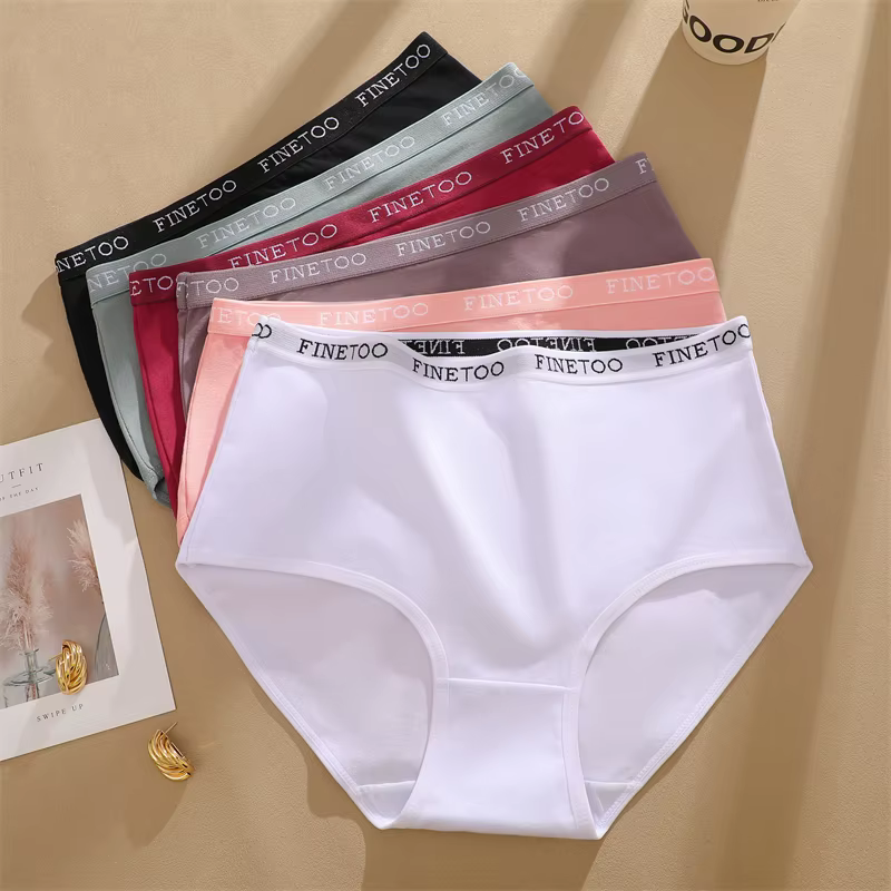 4 pièces S-XXL coton taille haute caleçons femmes sans couture