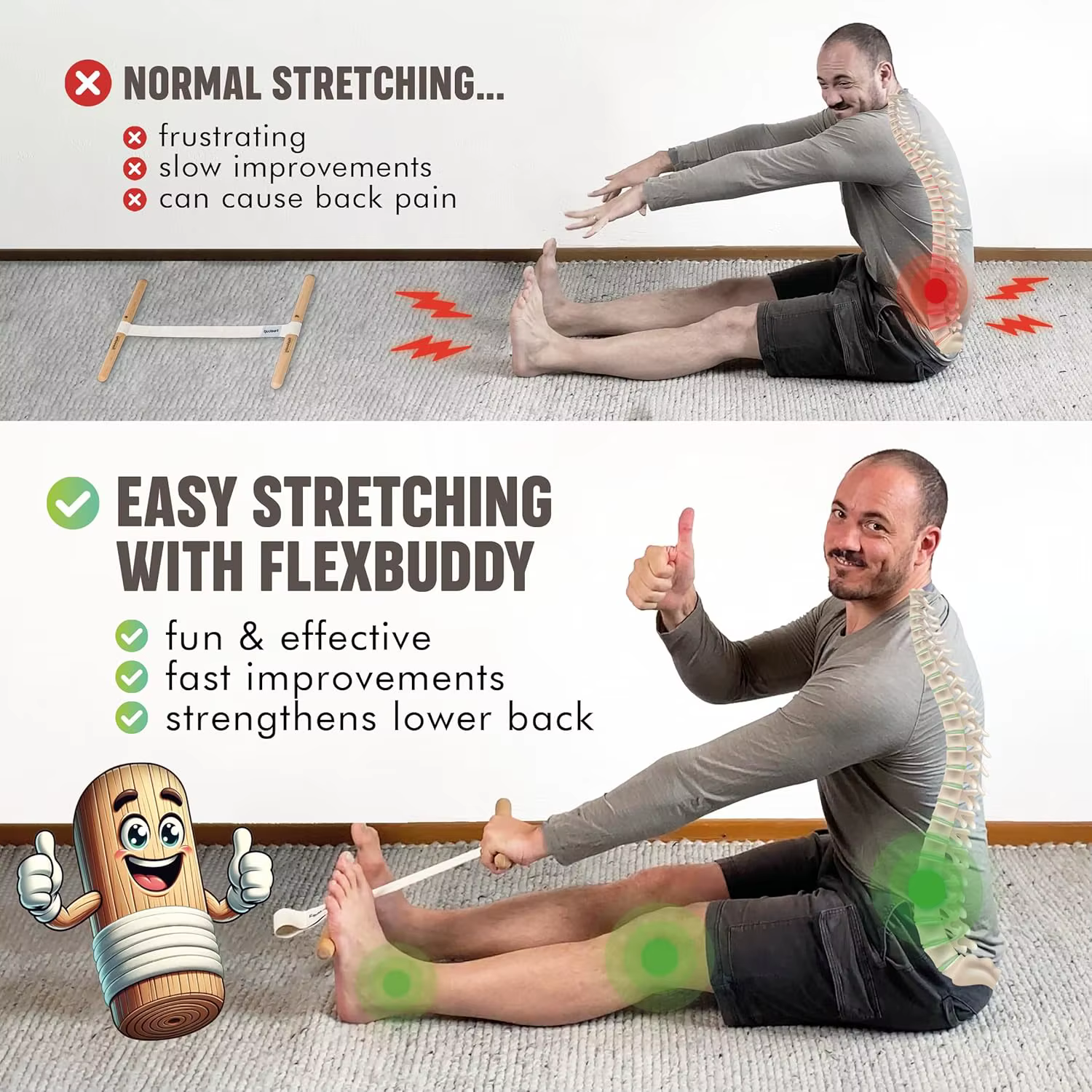 Civière à ischio-jambiers, sangle flexible réglable, équipement d'étirement innovant pour soulager la douleur et la santé, Yoga complet du corps