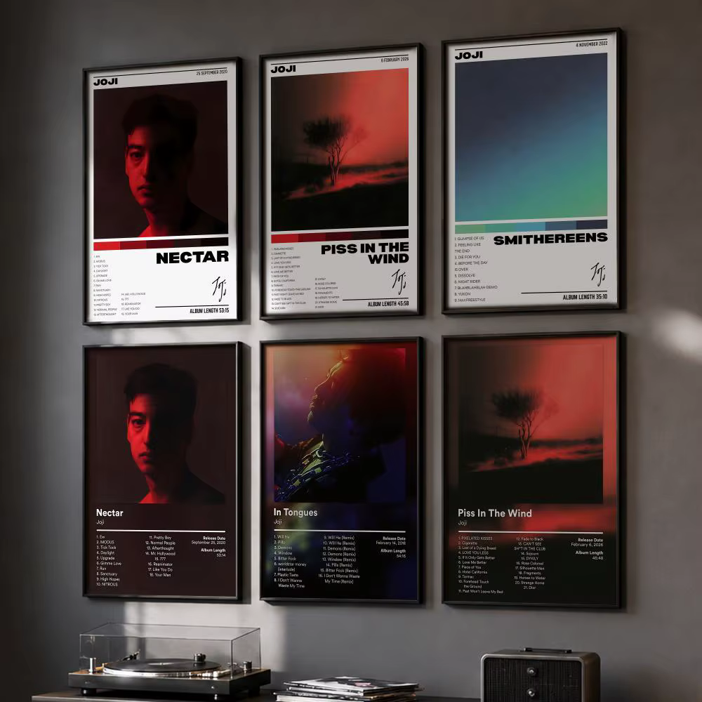 Affiche d'album de rappeur J-Joji, autocollants muraux HD, décoration murale pour la maison, le salon, la chambre à coucher, le bar, le bureau, impressions
