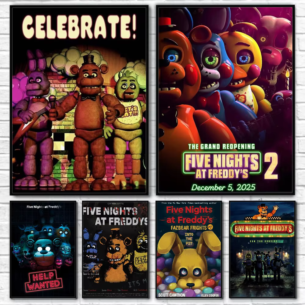 Affiche classique Fnaf Five-Nights-At-Freddys, impression d'art mural, convient pour le salon, la chambre à coucher, le bar, la salle de séjour, décoration de la maison, cadeau