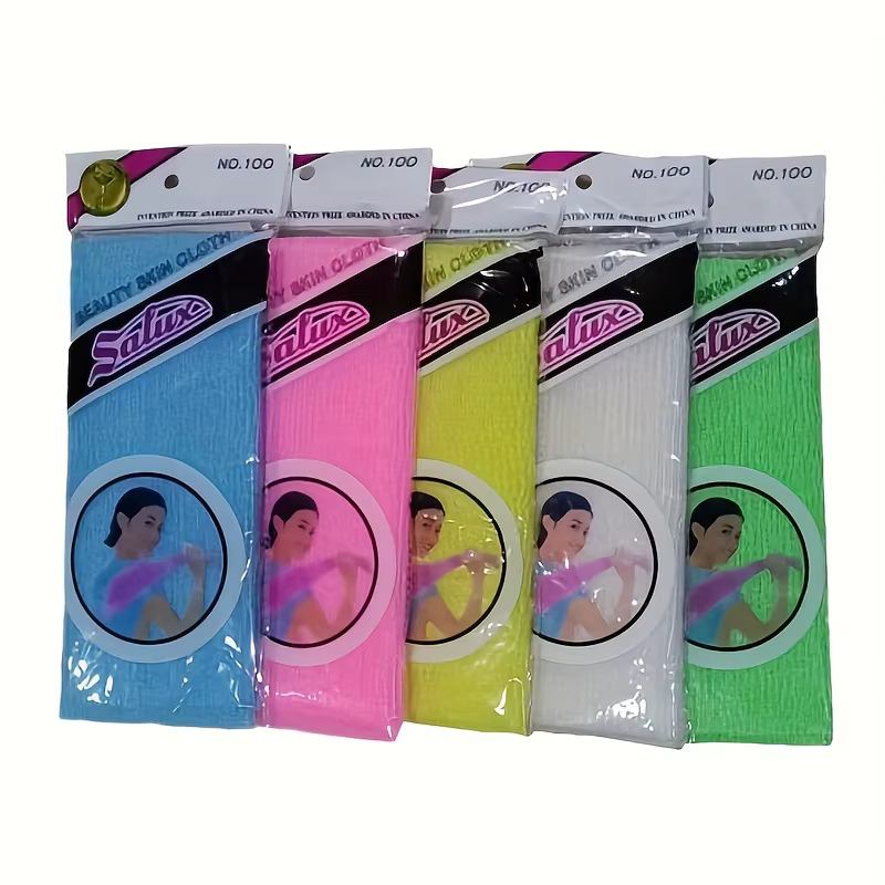 Lot de 3 serviettes de bain japonaises exfoliantes pour le corps, en nylon, pour le polissage de la peau et le gommage du dos
