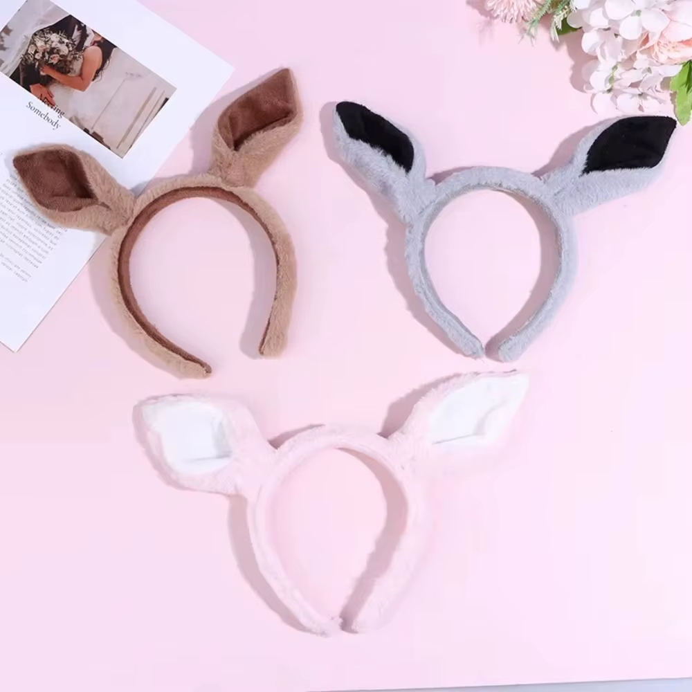 Serre-tête tendance Kawaii avec oreilles de cheval, bandeau mignon en forme d'oreilles d'animaux, accessoire de cheveux de dessin animé pour fête cosplay