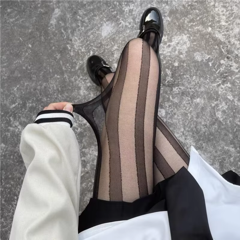 Cuisse rayée bas hauts collants Lingerie bonneterie Ultra-mince