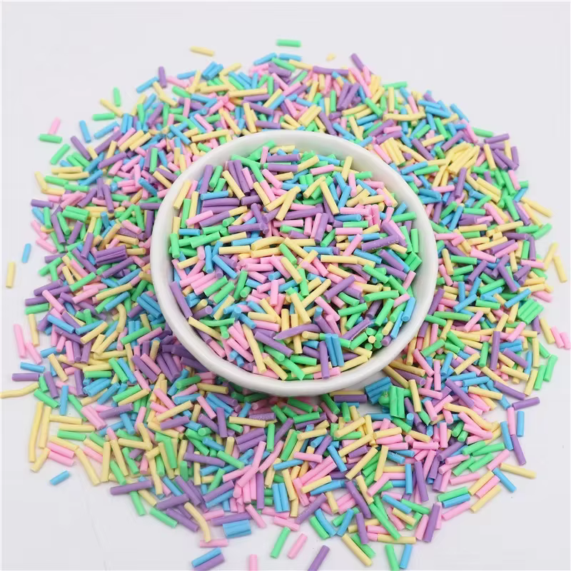 Mélange coloré de tranches d'argile polymère cylindrique, saupoudrage pour l'argile de remplissage de Slime, artisanat en cristal, petit accessoire en plastique klei