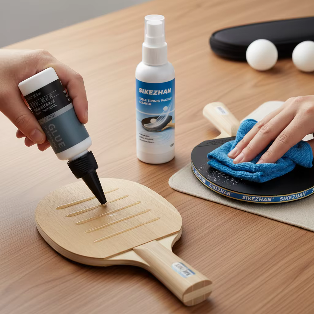 Ensemble de colle et de nettoyant pour raquette de tennis de table, colle inorganique de 30 ml + nettoyant pour raquette de 100 ml, liaison forte, nettoyage rapide, restauration de la prise en main