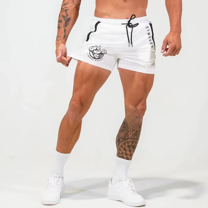 Short chaud pour hommes, survêtement d'entraînement, de gymnastique, à séchage rapide, léger, pantalon court de musculation