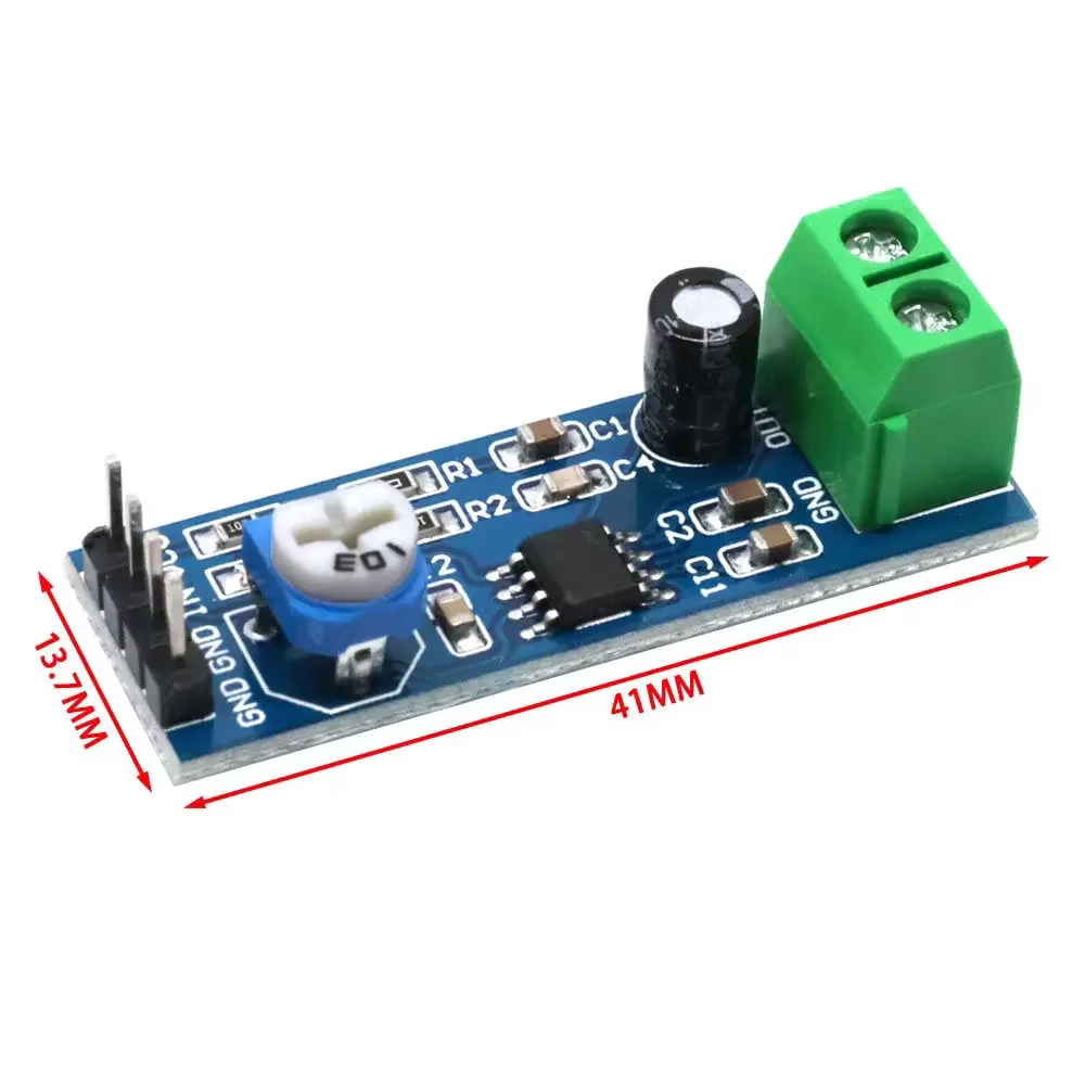 Module amplificateur audio mono LM386 à gain élevé (gain 200x) pour projets de bricolage - Entrée 5 V-12 V CC, conception à faible bruit