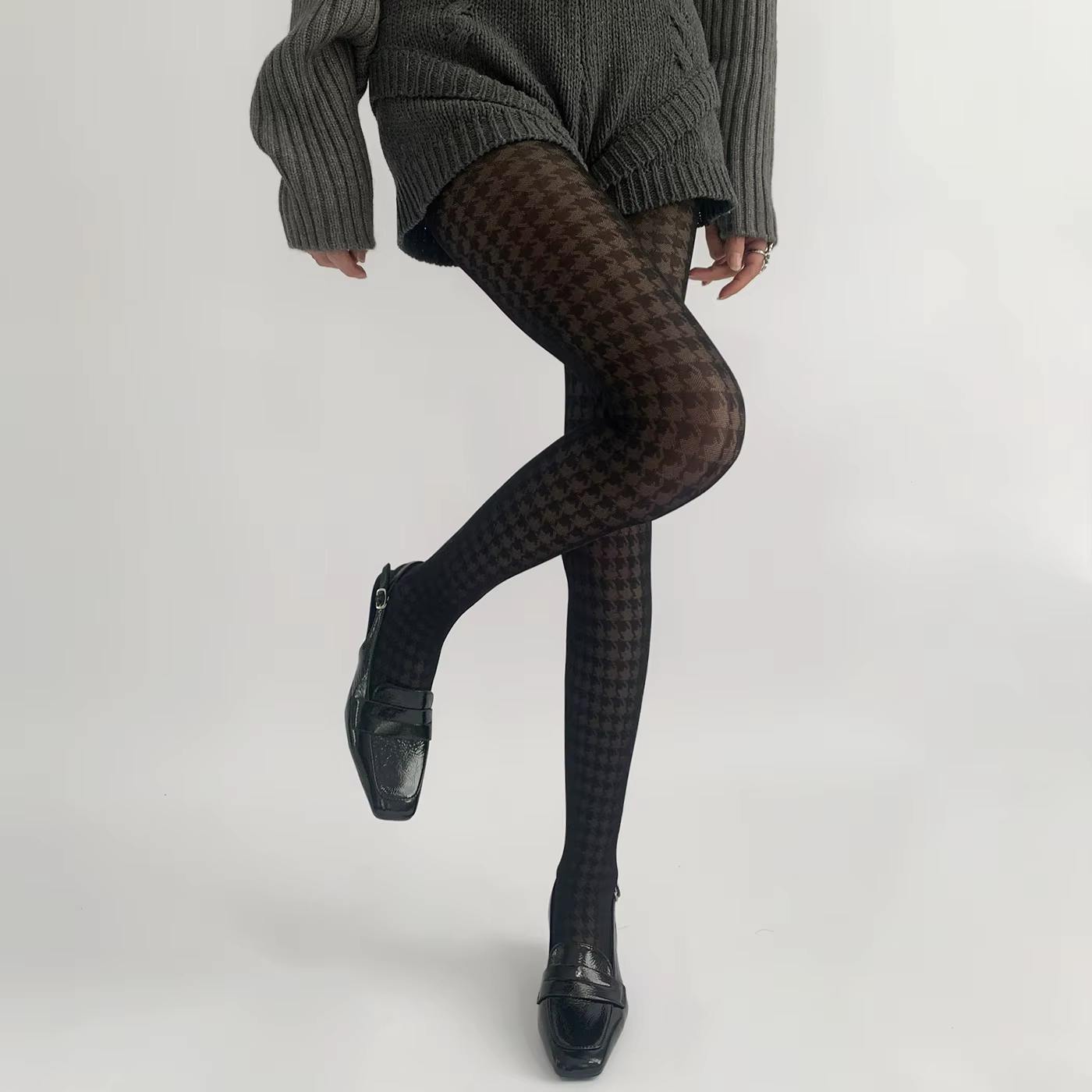 Collants noirs taille haute pour femmes