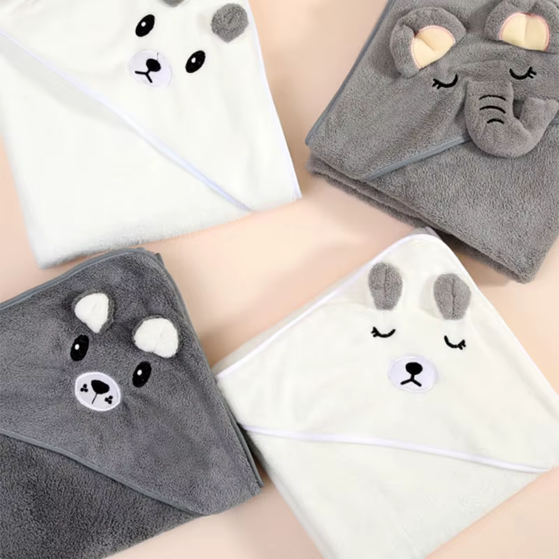 Serviette de bain mignonne pour bébé, serviette douce et absorbante, couverture d'emmaillotage pour nouveau-né, pour filles et garçons