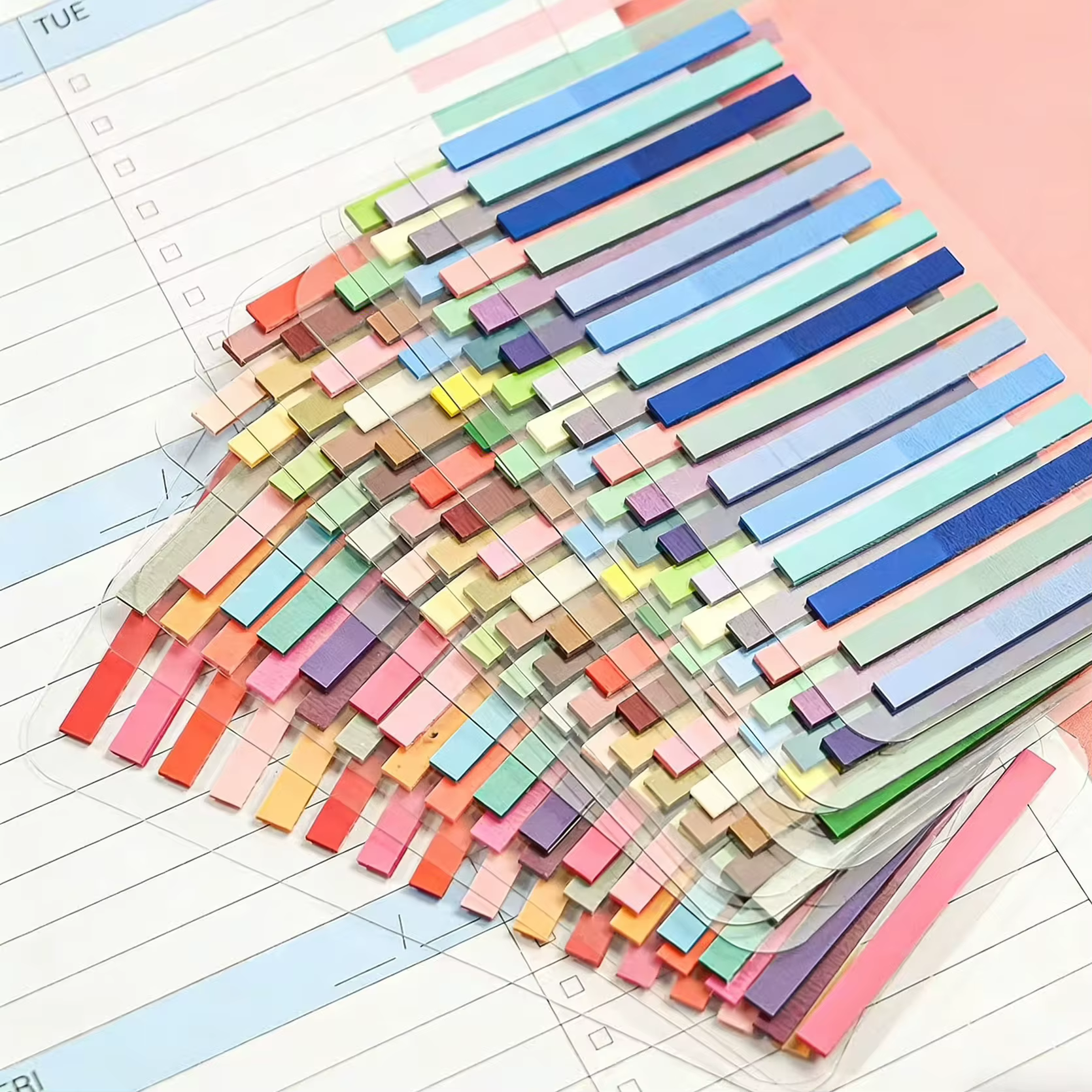 Bandes d'indexation adhésives fines multicolores, onglets de page autocollants transparents, notes adhésives esthétiques pour la lecture, l'étude et l'organisation des dossiers
