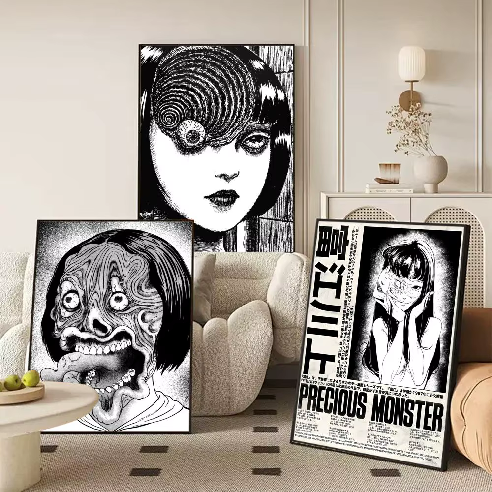 Japon classique Anime J_Junji Ito modifier affiche décorative mur Art autocollants Mural Photo impression pour la maison salon couloir décor