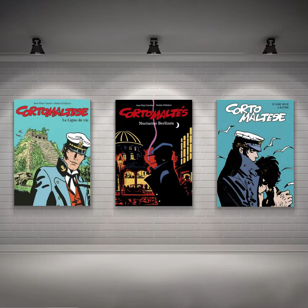 Affiche classique C-Corto MalteseS, affiche personnalisée en PP, autocollant mural épaissi pour la décoration de la maison