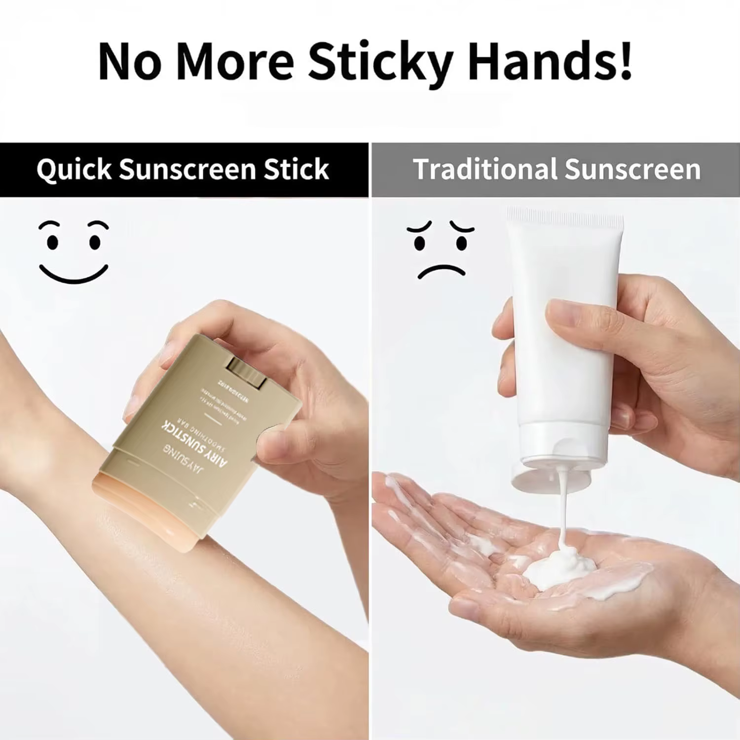 Stick solaire SPF50+ à large spectre, stick solaire éclatant pour peaux sèches et sensibles, sans traces blanches, écran solaire coréen