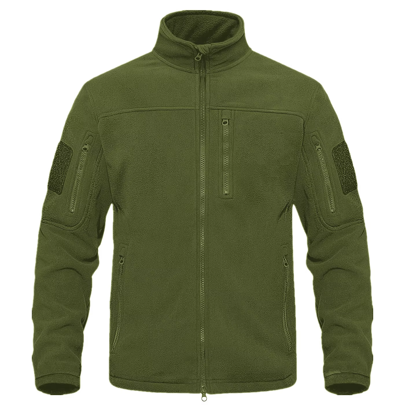 Veste polaire thermique mi-longue pour homme à col montant, idéale pour la chasse en automne et en hiver