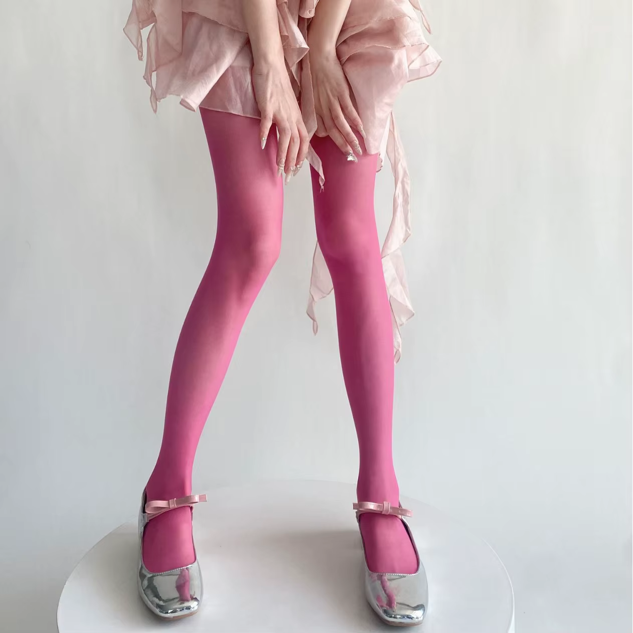 Collants colorés en velours pour femmes