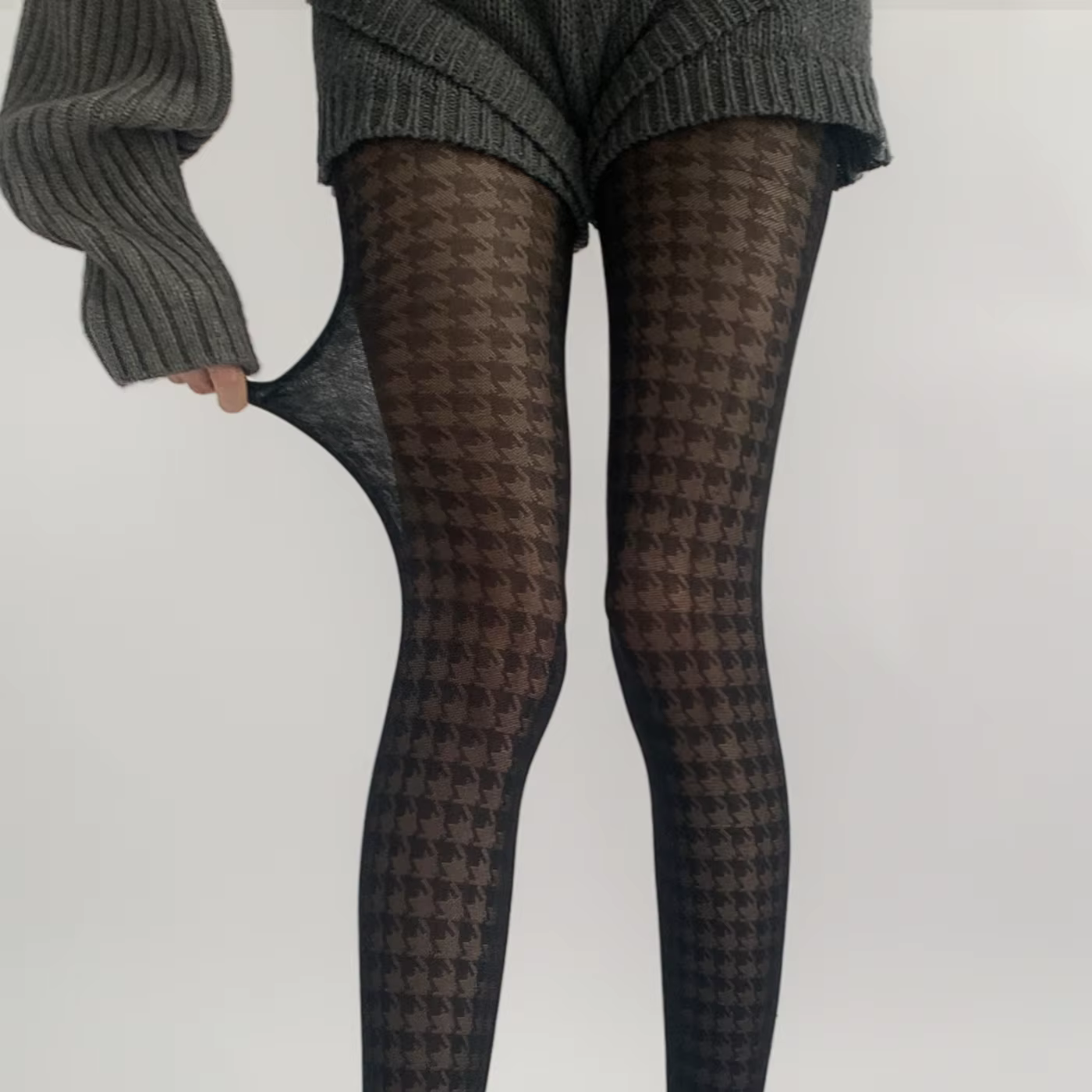Collants noirs taille haute pour femmes