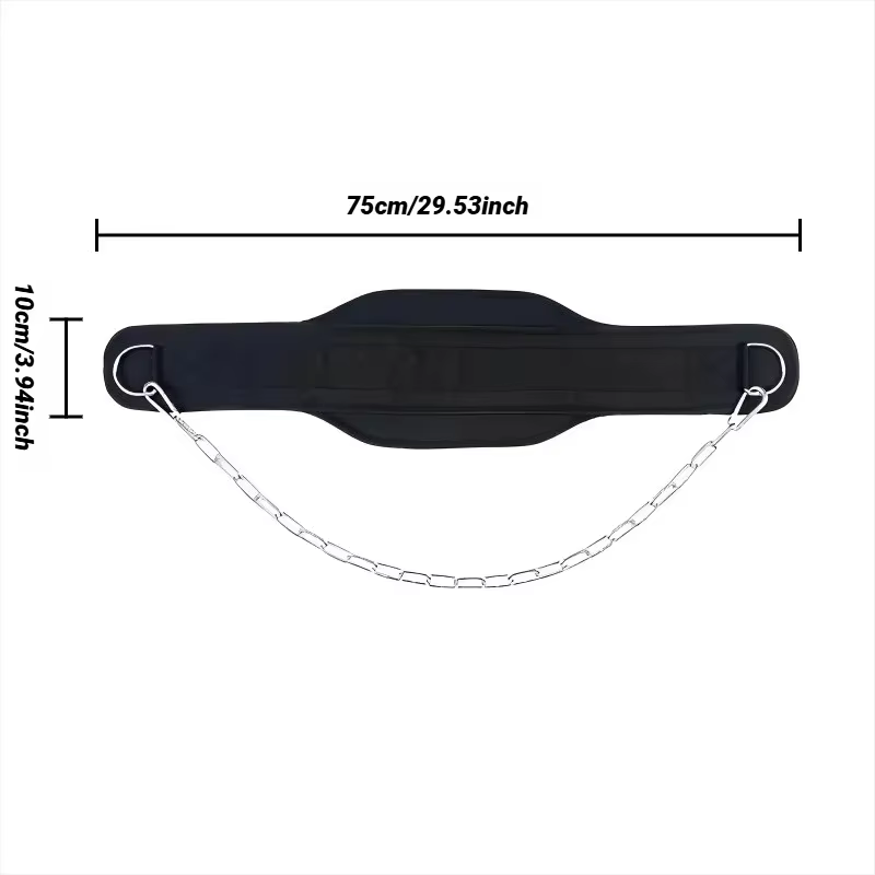 Nouveau style de ceinture de musculation pour le dos avec chaîne pour la musculation, la musculation, les tractions, l'entraînement de la force, la ceinture de charge épaisse