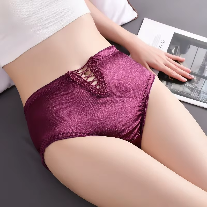 Soie Satin Sexy femmes culottes haut de gamme slips