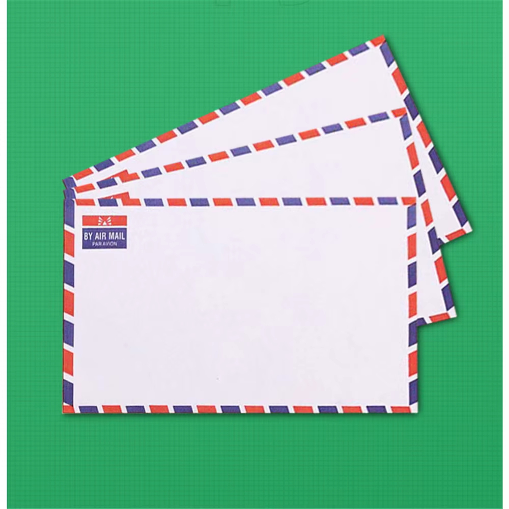 20 enveloppes en papier blanc pour courrier aérien, enveloppes rétro en papier de vachette