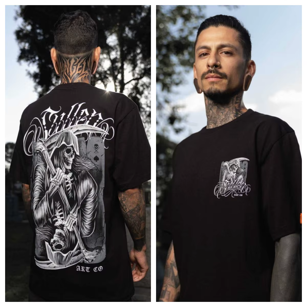 DE LA MUERTE MEX T-shirt décontracté d'été style art tatouage pour hommes et femmes, haut de gamme, nouvelle collection 2026, logo artistique
