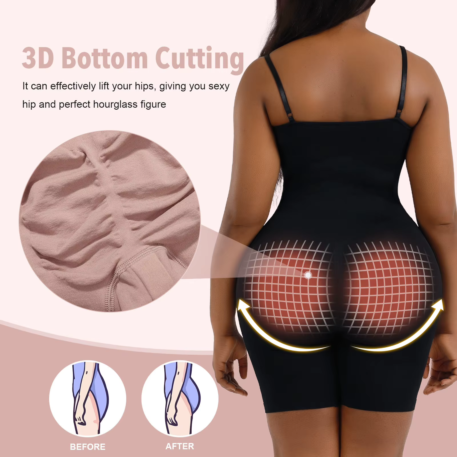 Body sculptant push-up pour femmes grandes tailles