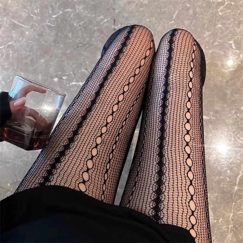 Collants ajourés à chaîne pour femmes