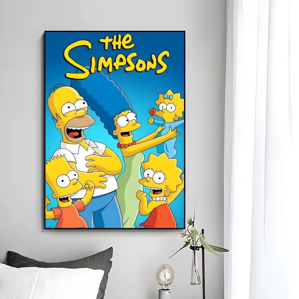 Affiche d'art mural de dessin animé The S-Simpsons, impression d'affiche décorative, décoration murale, décoration de la maison, cadeau, sans cadre
