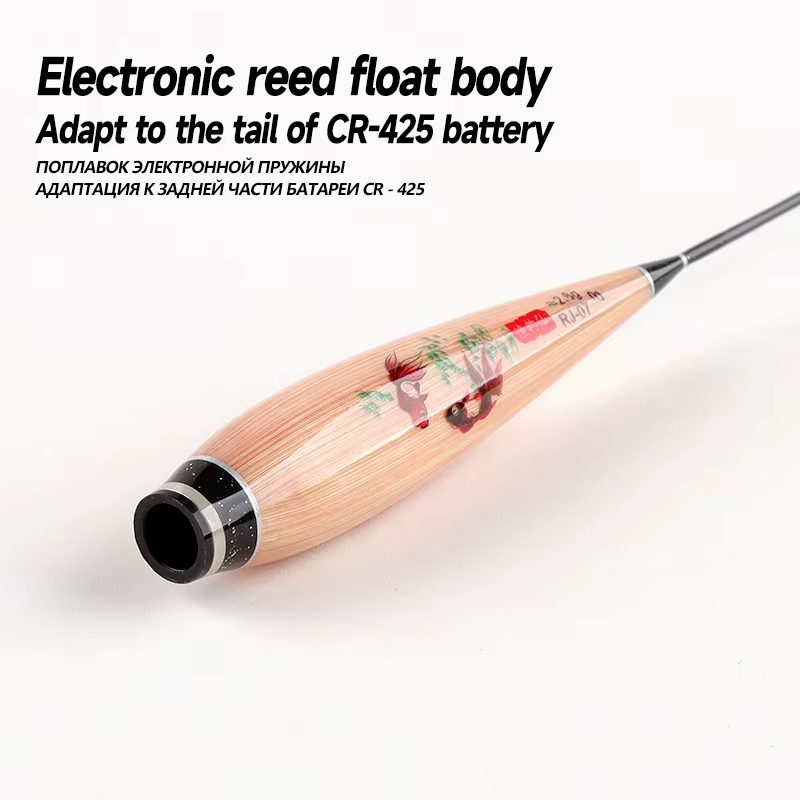 Corps de flotteur de pied de flotteur de roseau + 3 Tubes + 1 crochets de sac + 1 corps de bouée lumineuse de repos de flotteur sans queue, pas de batterie CR425, matériel de pêche, 3 pièces