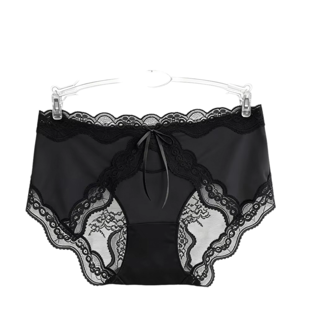 Culottes mi-hautes en dentelle et satin