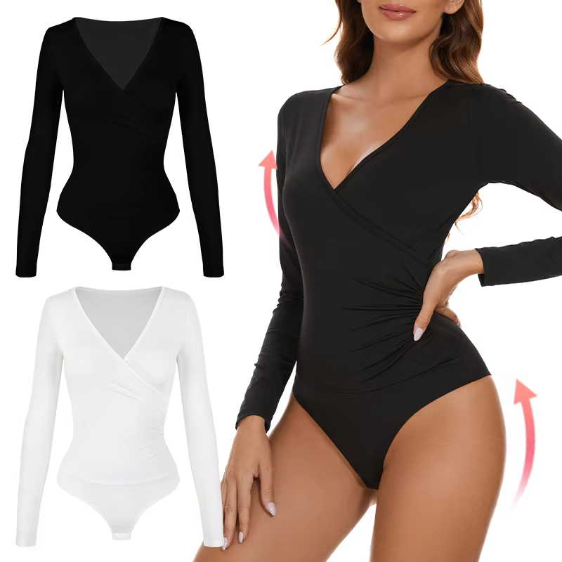 Vêtements modelants à manches longues pour femmes