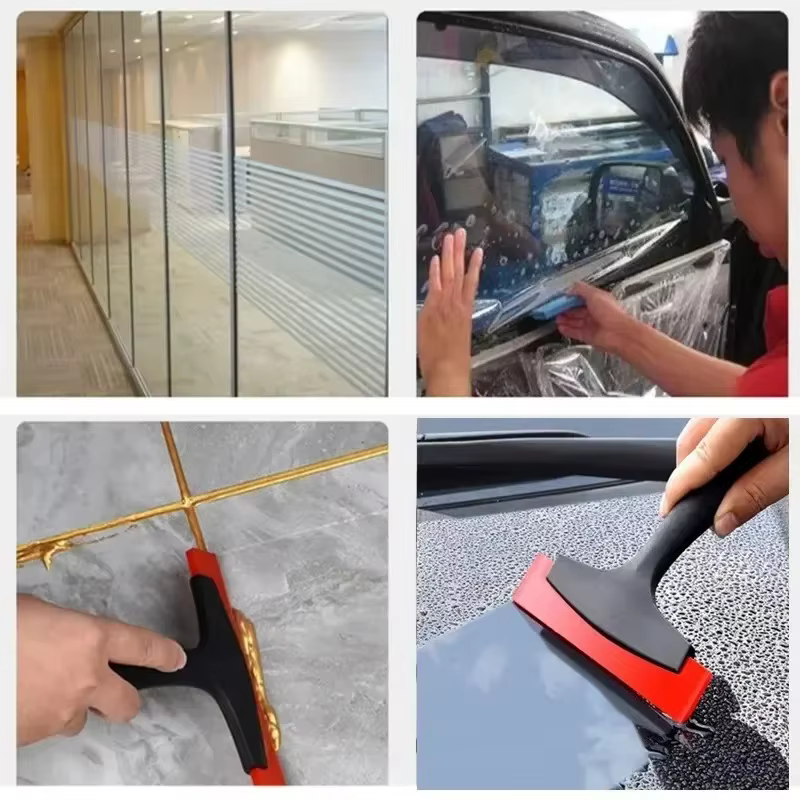 Grattoir de nettoyage d'écart de carrelage de raclette en caoutchouc, coulis de pelle pour le dissolvant de truelle de glace de neige de verre de Film de voiture de carrelage