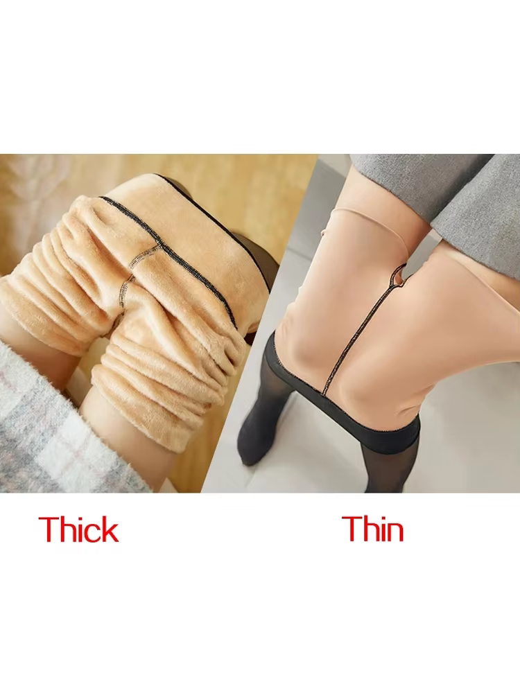 Femme collants thermiques Sexy translucide polaire Leggings
