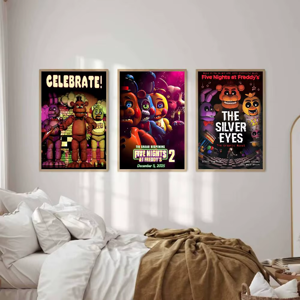 Affiche artistique autocollante classique Fnaf Five-nights-At-Freddys, impressions sur papier blanc, affiches artistiques, peinture murale esthétique