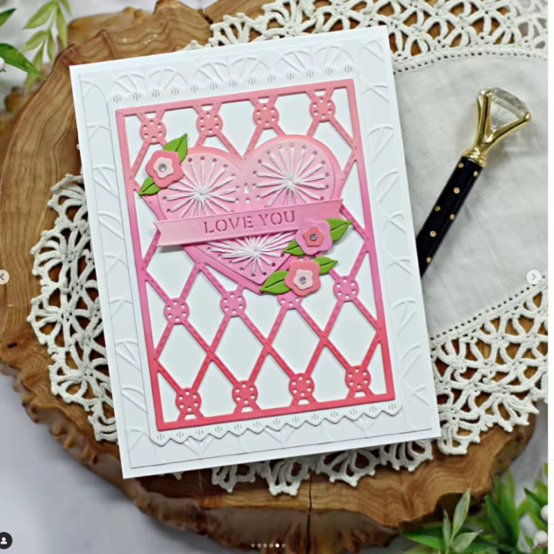 Matrices de découpe en métal pour scrapbooking, modèle de gaufrage, fond carré, point de croix, couture, carte découpée, artisanat, nouveautés