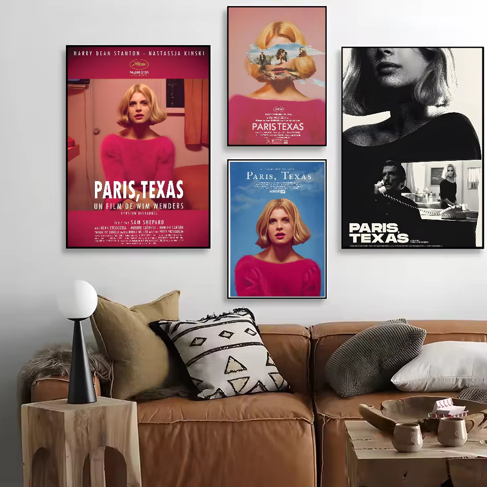 Affiche de film de route classique Paris Texas, art HD, mur collant, étanche, maison, salon, chambre à coucher, bar, décoration esthétique