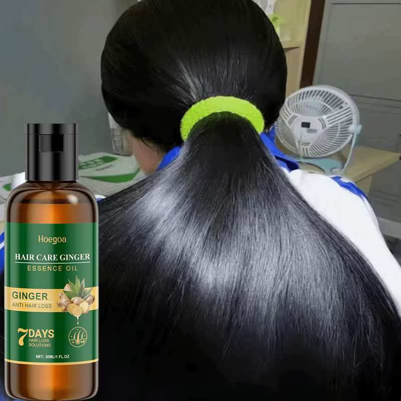 Sérum de croissance des cheveux au gingembre, huile essentielle de repousse rapide de 7 jours, Anti-chute des cheveux, prévient les cheveux secs, crépus et endommagés, produits de réparation