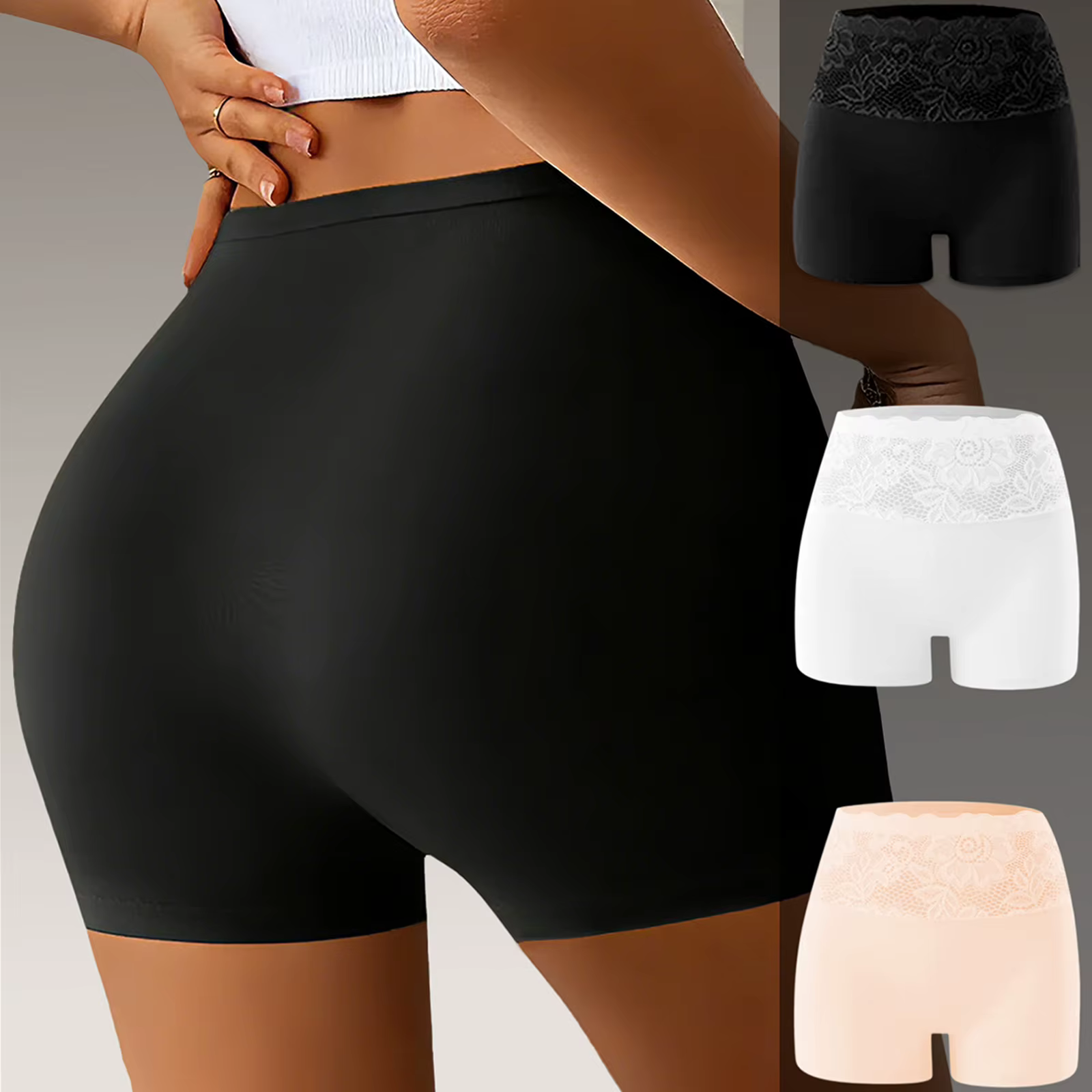 Shorty gainant taille haute pour femme