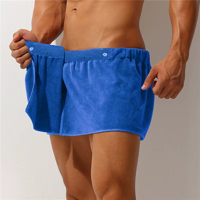 Pyjama en Microcarence Super Absorbant pour Homme, Vêtement de Nuit Court, Pantalon Fendu sur le Côté