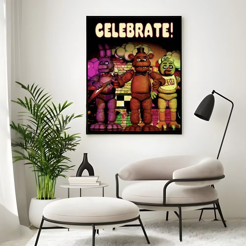 Affiche classique Fnaf Five-Nights-At-Freddys, impression d'art mural, convient pour le salon, la chambre à coucher, le bar, la salle de séjour, décoration de la maison, cadeau