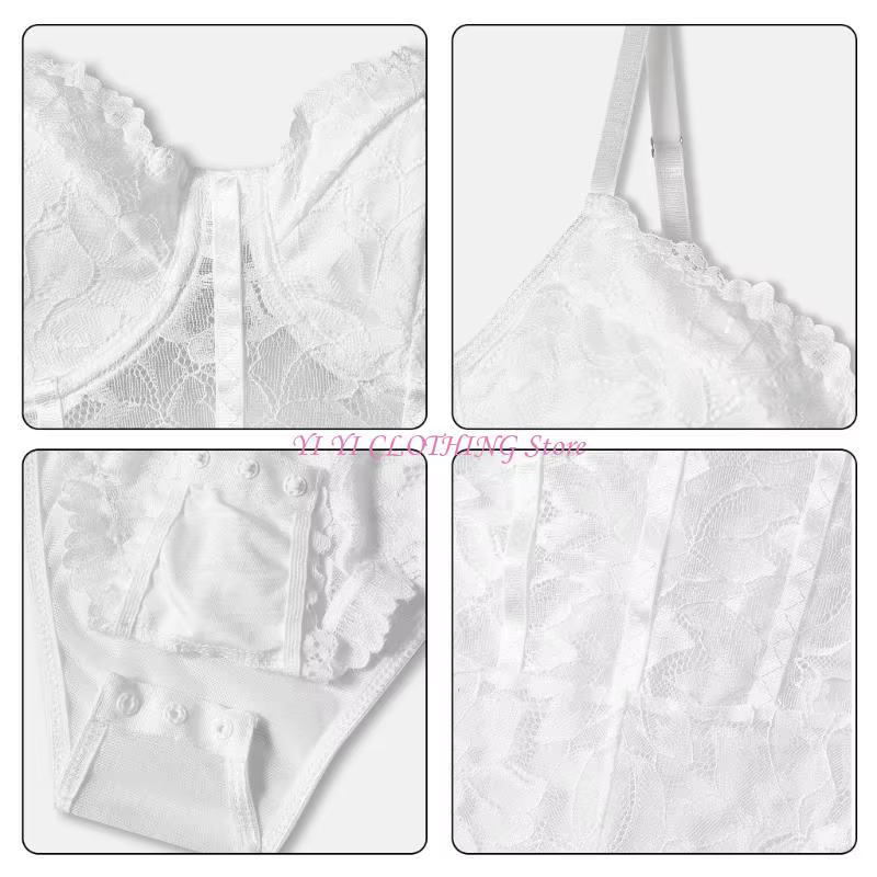 N5KF Body sensuel en dentelle maille conçu pour les amateurs mode moderne