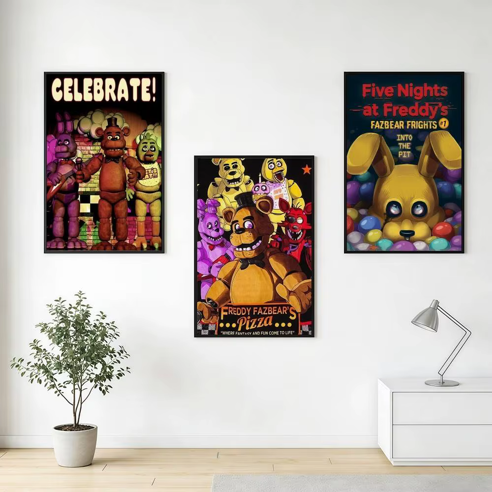 Fnaf Five-nights-At-Freddys – affiches classiques, autocollants, impression artistique, décoration murale artistique rétro HD, décoration murale pour salon, chambre à coucher, cadeau pour la maison