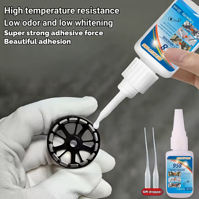 Colle magnétique 20G, 1 pièce/2 pièces, adhésif spécial pour aimants, colle à séchage rapide adaptée au collage du plastique, du métal, du bois, du PVC, du nylon