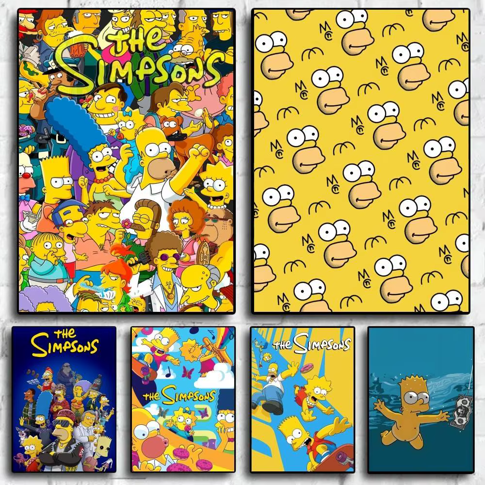 FUNNY The S-Simpsons, affiche autocollante haute définition, embellissant les murs de la maison et des chambres, disponible dans divers styles.