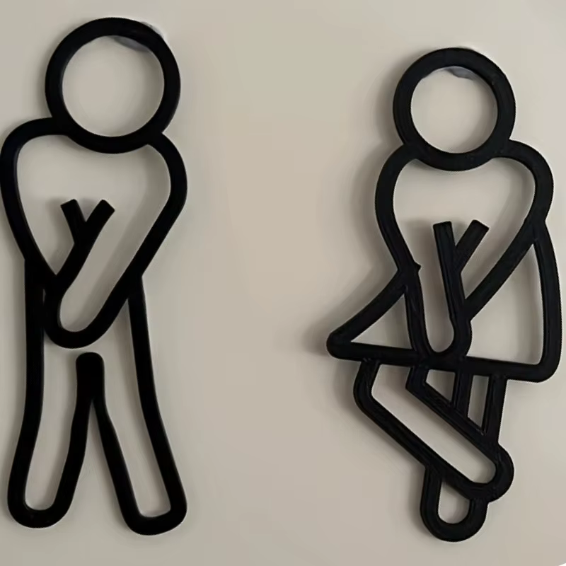 Décoration de panneaux de porte de WC, panneaux de toilette modernes pour hommes et femmes, panneaux de toilette, décoration de Contour, pièces suspendues, toilettes d'invités, salle de bain