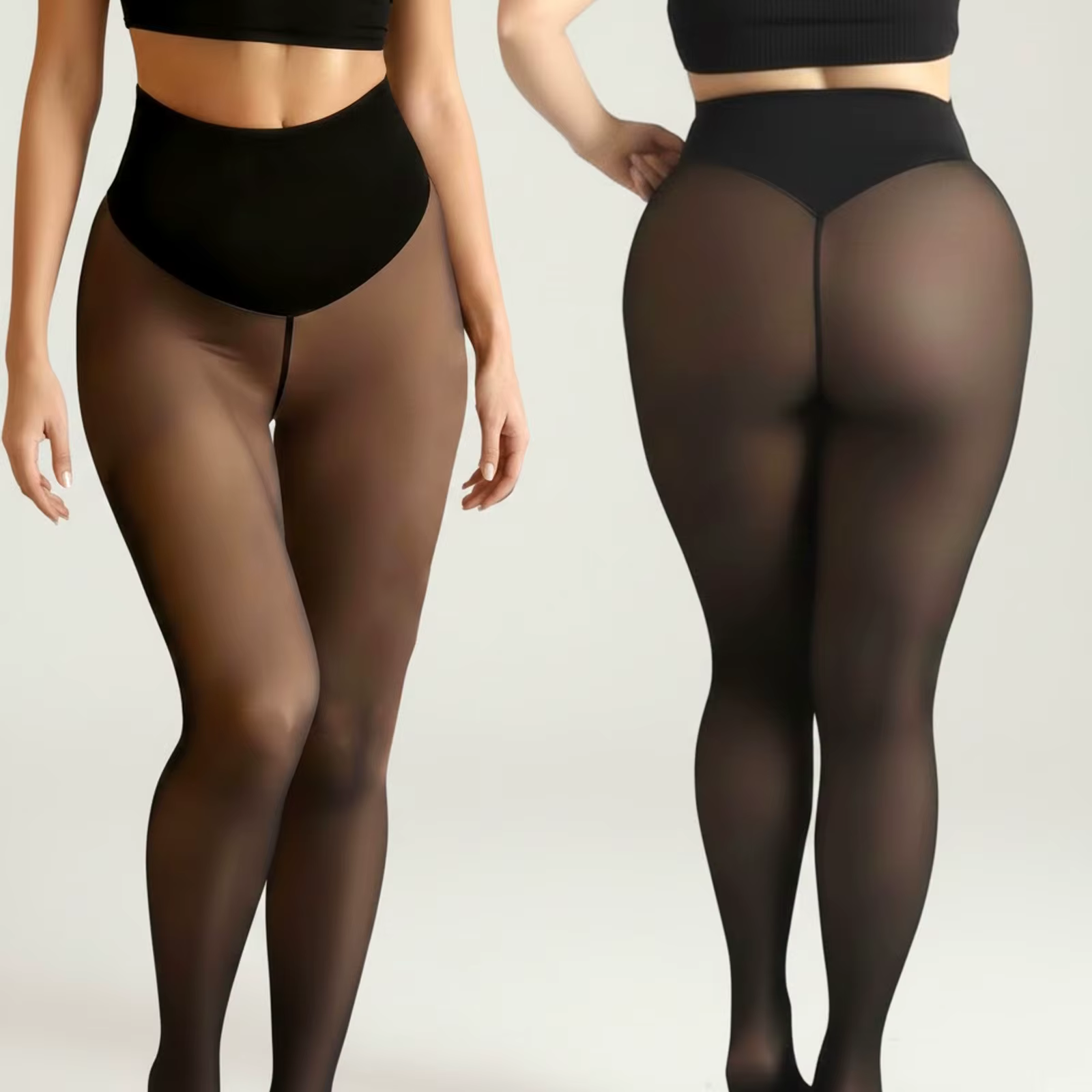 Collants doublés en polaire à une couture