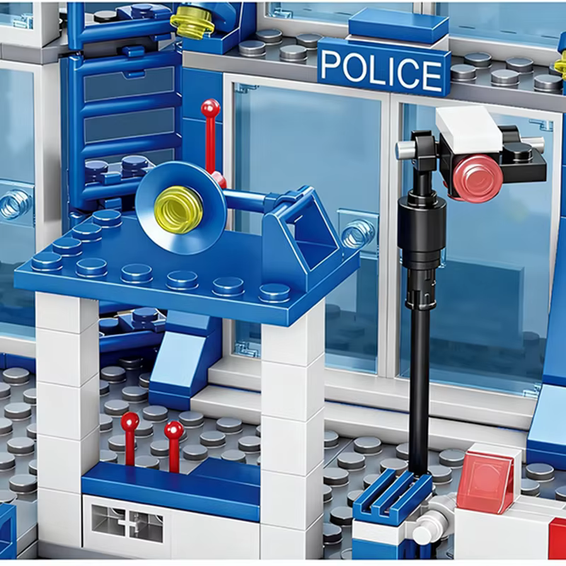 Ensemble de blocs de construction de la station de police de la ville, voiture SWAT, hélicoptère, blocs de construction de la ville, jouet pour enfants, garçons, cadeau de Noël