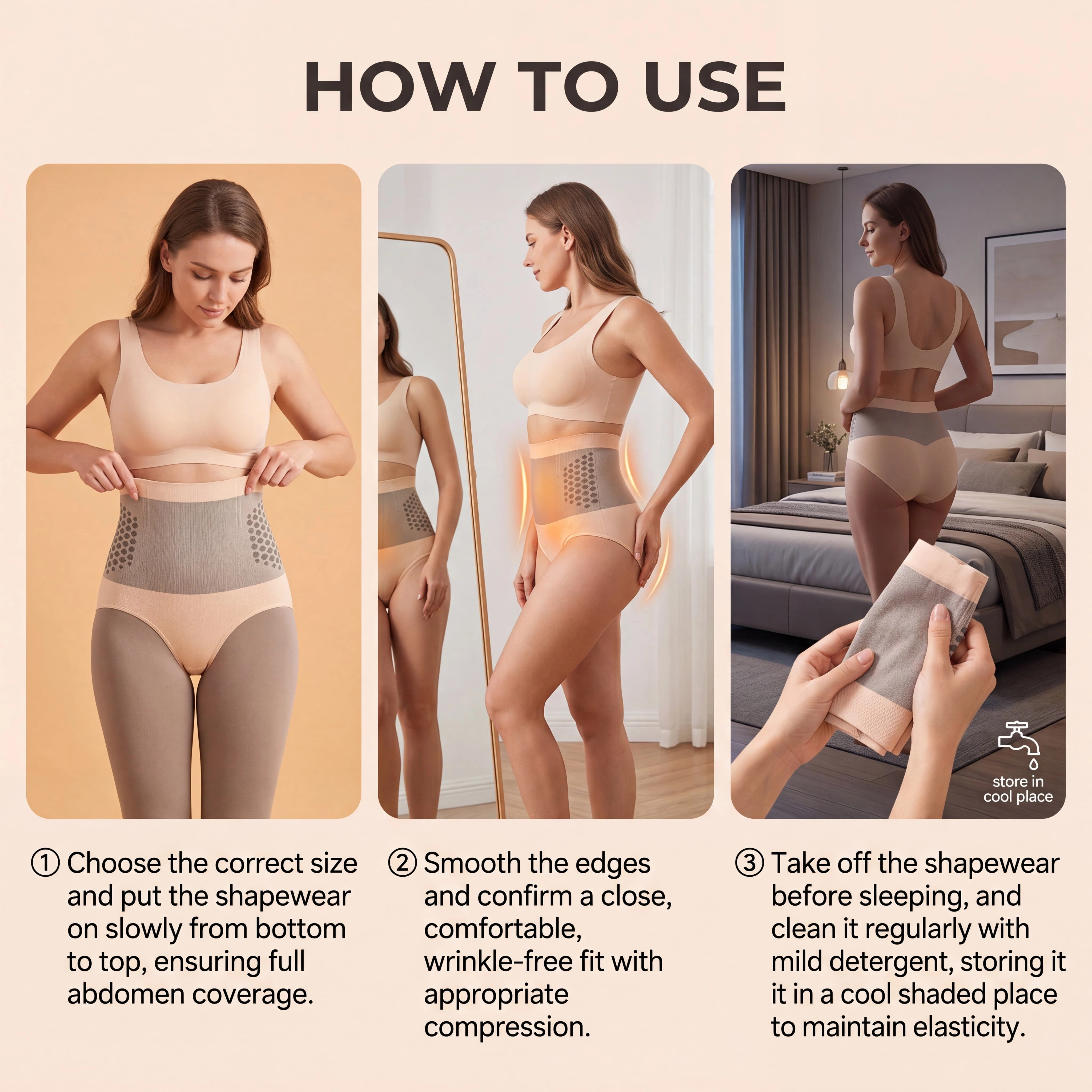 Culotte gainante taille haute sans couture pour femme