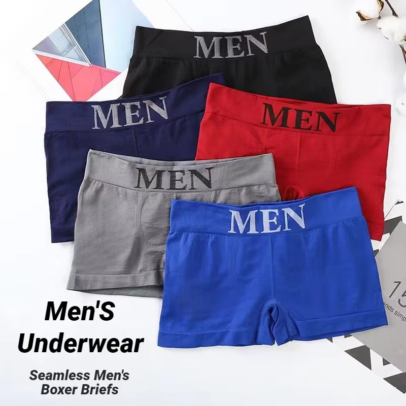 Boxers pour hommes, 5 pièces, couleur unie, respirants, haute élasticité, confortables