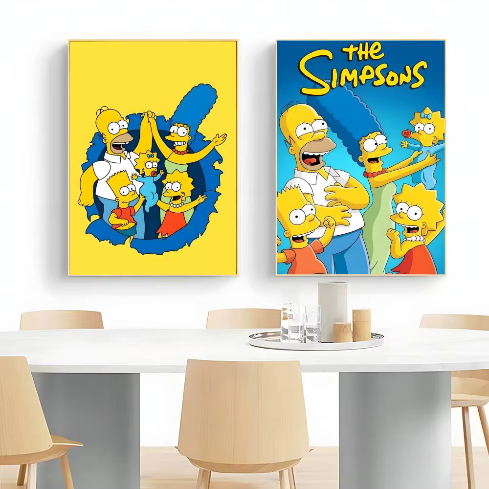 Affiche d'art mural de dessin animé The S-Simpsons, impression d'affiche décorative, décoration murale, décoration de la maison, cadeau, sans cadre